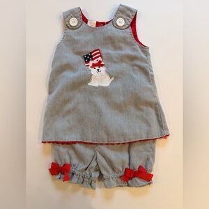 Boutique Cre8tions Patriotic Pup July 4 Toddler Matching Set, 24m